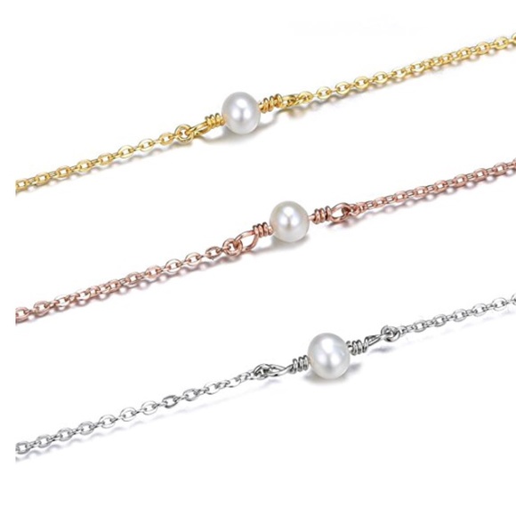 Authentic Sterling Silver with pearl necklace - Picture 1 of 3